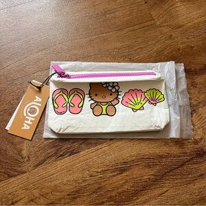 Hello Kitty Aloha Pouch with Pink Zipper
